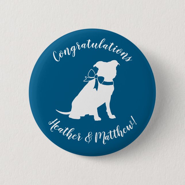 Pit Bull Dog Baby Shower Button (Front)