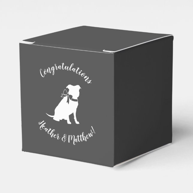 Pit Bull Dog Baby Shower Gender Neutral Favor Boxes (Front Side)