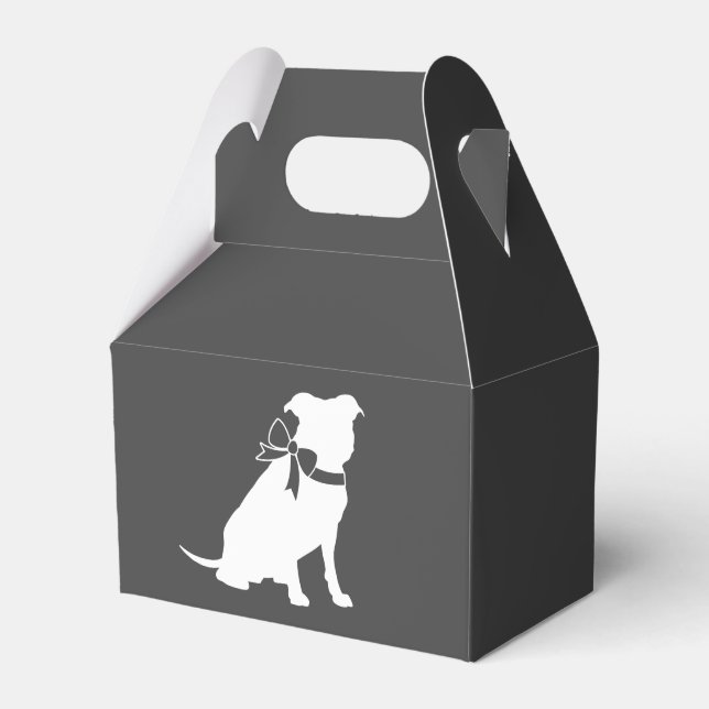 Pit Bull Dog Baby Shower Gender Neutral Favor Boxes (Front Side)