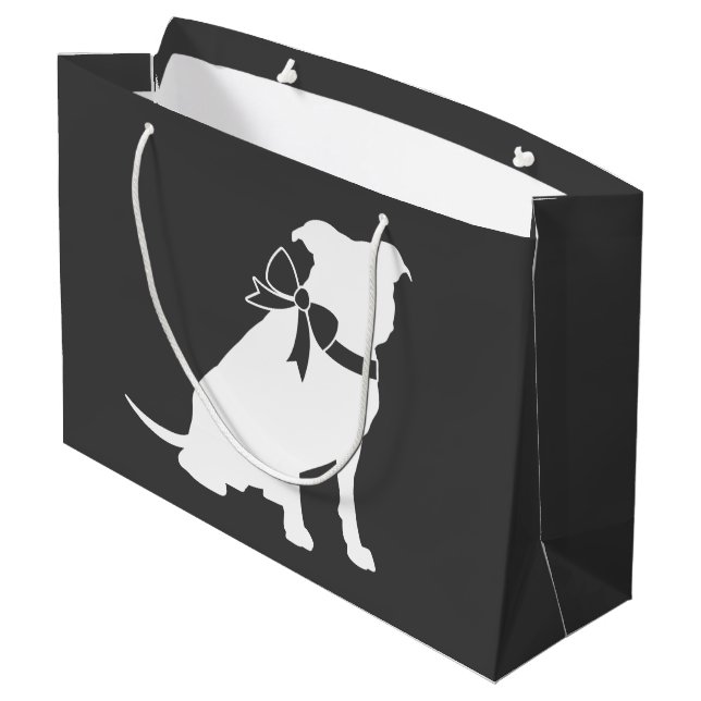 Pit Bull Dog Baby Shower Gender Neutral Large Gift Bag (Back Angled)