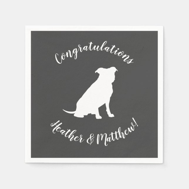 Pit Bull Dog Baby Shower Gender Neutral Napkins (Front)