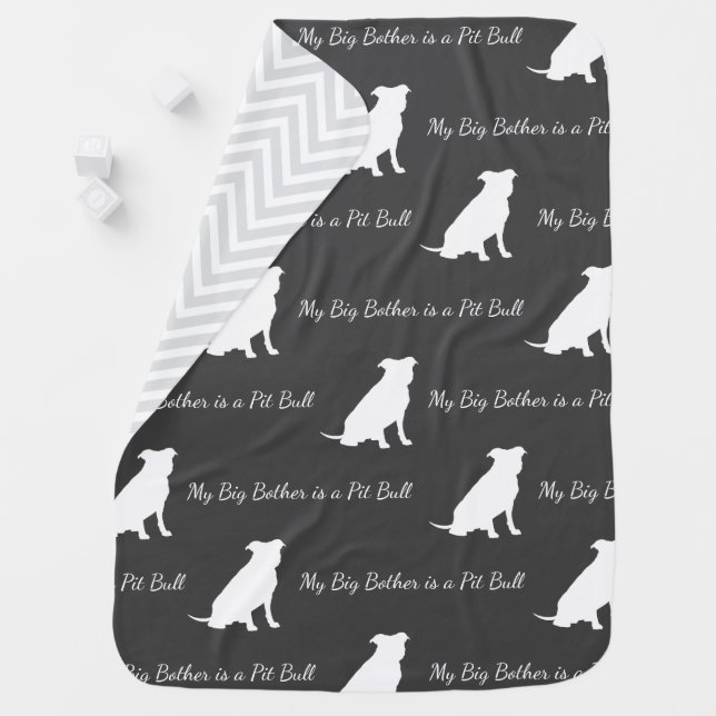 Pit Bull Dog Baby Shower Gender Neutral Pitbull Baby Blanket (In Situ)