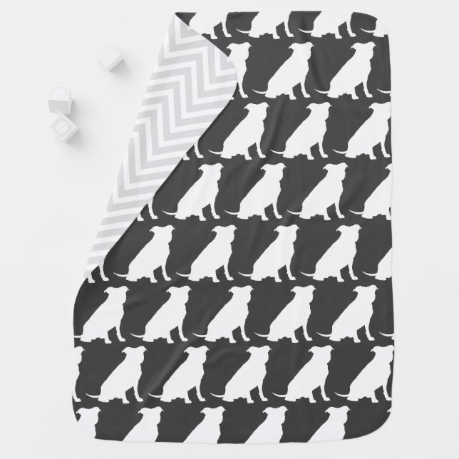 Pit Bull Dog Baby Shower Gender Neutral Pitbull Baby Blanket (In Situ)