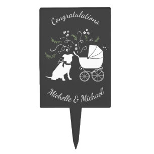 Pit Bull Dog Baby Shower Gender Neutral Pitbull Cake Topper