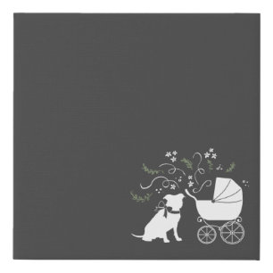 Pit Bull Dog Baby Shower Gender Neutral Pitbull Faux Canvas Print