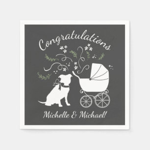 Pit Bull Dog Baby Shower Gender Neutral Pitbull Napkins