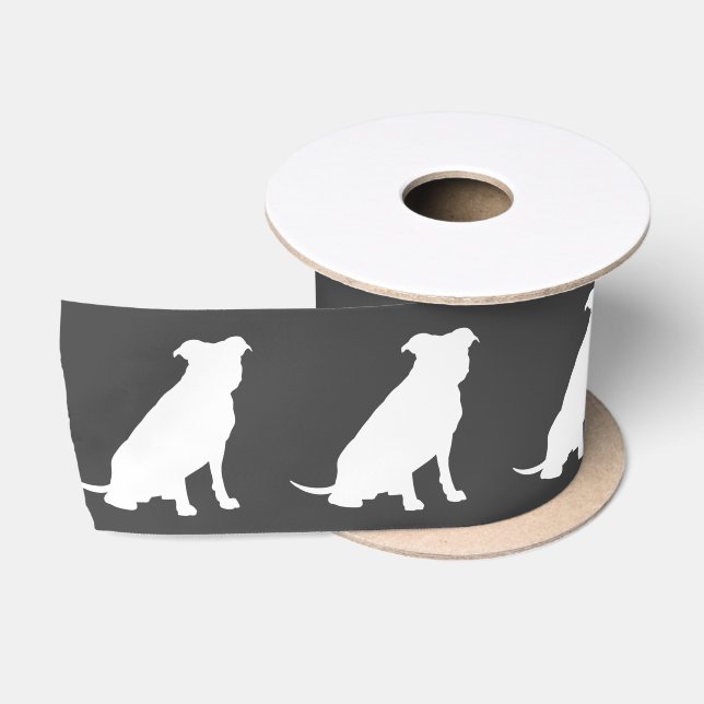 Pit Bull Dog Baby Shower Gender Neutral Pitbull Satin Ribbon (Spool)