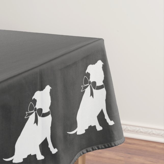 Pit Bull Dog Baby Shower Gender Neutral Pitbull Tablecloth (In Situ)