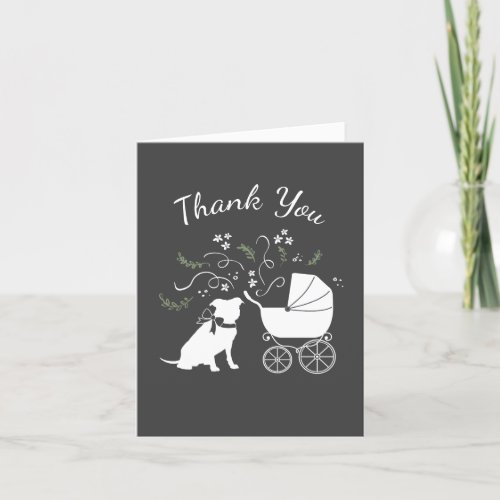 Pit Bull Dog Baby Shower Gender Neutral Pitbull Thank You Card