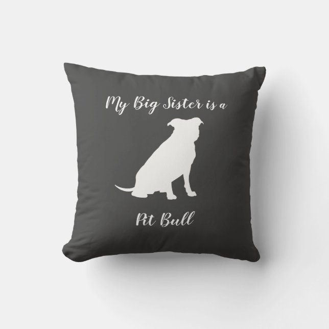 Pit Bull Dog Baby Shower Gender Neutral Pitbull Throw Pillow (Front)