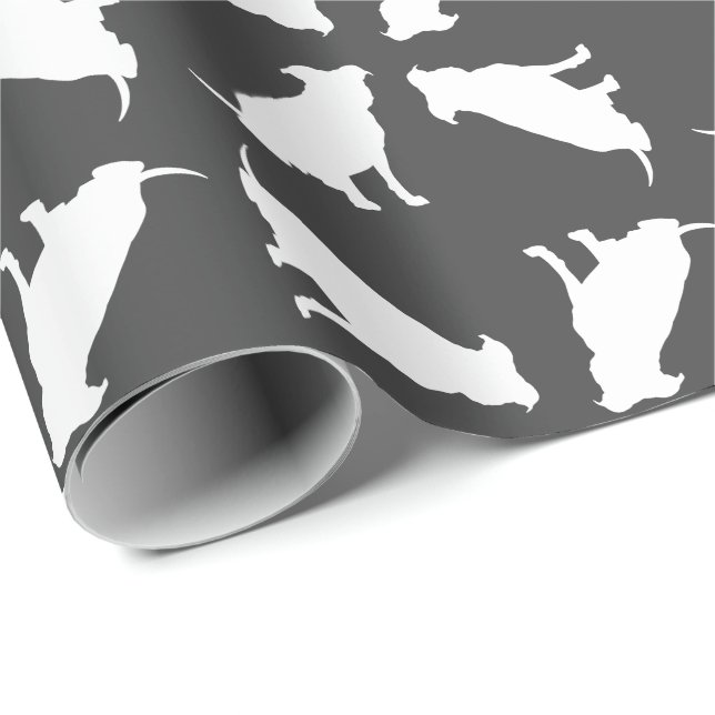 Pit Bull Dog Baby Shower Gender Neutral Pitbull Wrapping Paper (Roll Corner)