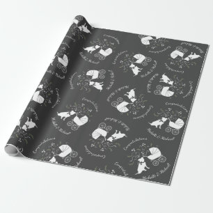 Pit Bull Dog Baby Shower Gender Neutral Pitbull Wrapping Paper
