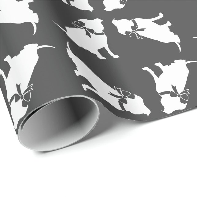 Pit Bull Dog Baby Shower Gender Neutral Pitbull Wrapping Paper (Roll Corner)