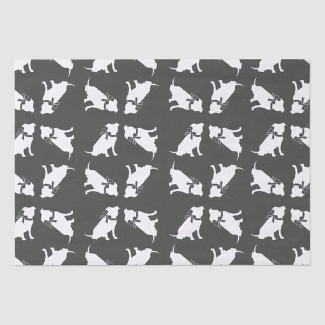 Pit Bull Dog Baby Shower Gender Neutral Tissue Paper (Front)