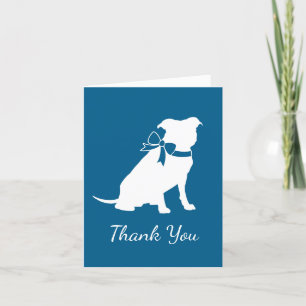 Pit Bull Dog Baby Shower Letterpress Thank You Card