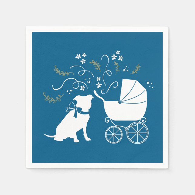 Pit Bull Dog Baby Shower Napkins (Front)