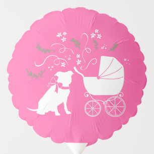 Pit Bull Dog Baby Shower Pink Girl Pitbull Balloon