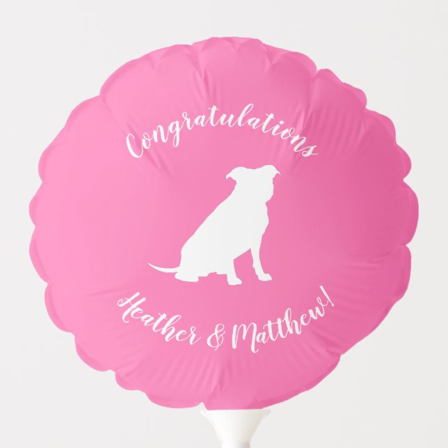 Pit Bull Dog Baby Shower Pink Girl Pitbull Balloon (Front)