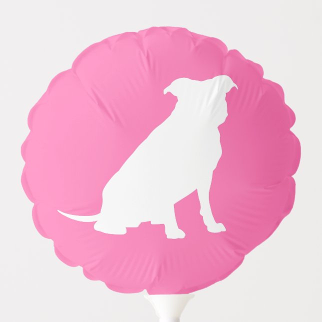 Pit Bull Dog Baby Shower Pink Girl Pitbull Balloon (Front)