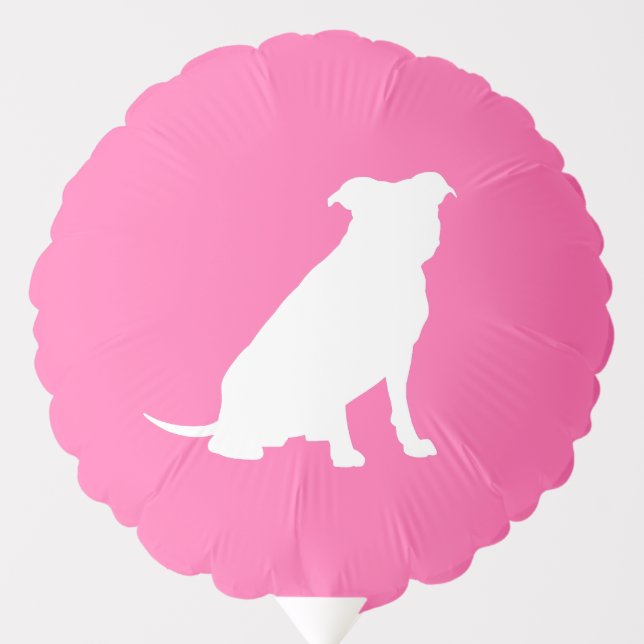 Pit Bull Dog Baby Shower Pink Girl Pitbull Balloon (Front)