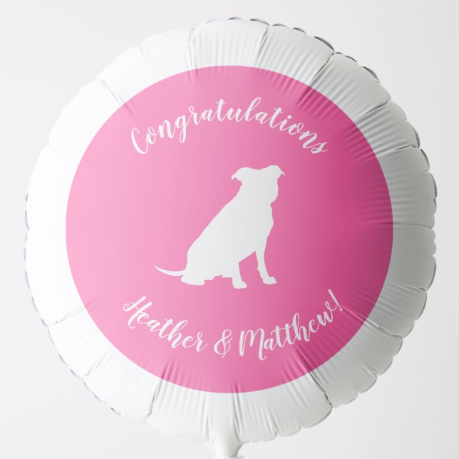 Pit Bull Dog Baby Shower Pink Girl Pitbull Balloon (Front)