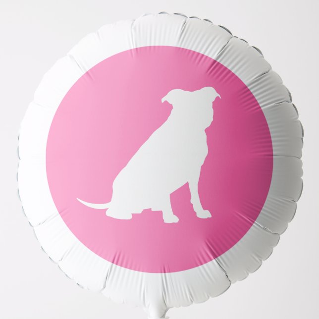 Pit Bull Dog Baby Shower Pink Girl Pitbull Balloon (Front)