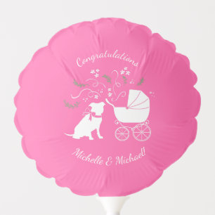 Pit Bull Dog Baby Shower Pink Girl Pitbull Balloon
