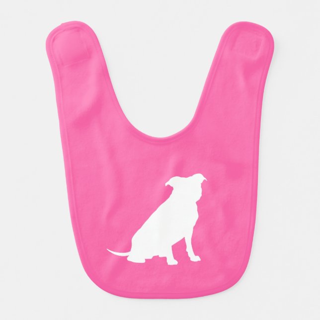 Pit Bull Dog Baby Shower Pink Girl Pitbull Bib (Front)