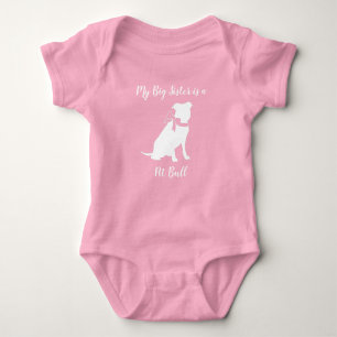 Pit Bull Dog Baby Shower Pink Girl Pitbull Bodysuit