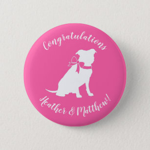 Pit Bull Dog Baby Shower Pink Girl Pitbull Button