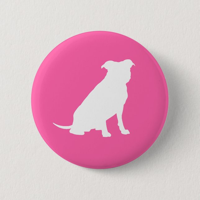 Pit Bull Dog Baby Shower Pink Girl Pitbull Button (Front)