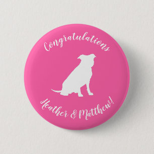 Pit Bull Dog Baby Shower Pink Girl Pitbull Button
