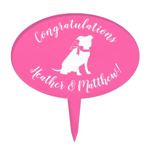 Pit Bull Dog Baby Shower Pink Girl Pitbull Cake Topper
