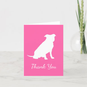 Pit Bull Dog Baby Shower Pink Girl Pitbull Letterpress Thank You Card