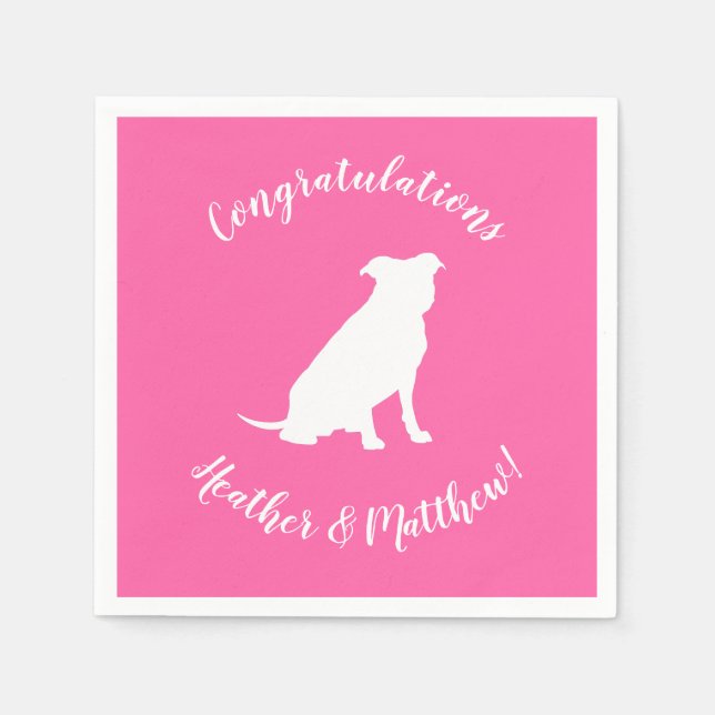 Pit Bull Dog Baby Shower Pink Girl Pitbull Napkins (Front)