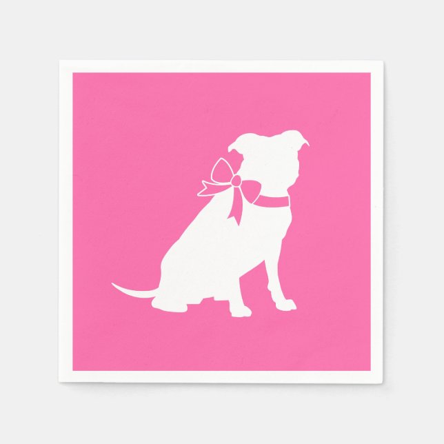 Pit Bull Dog Baby Shower Pink Girl Pitbull Napkins (Front)