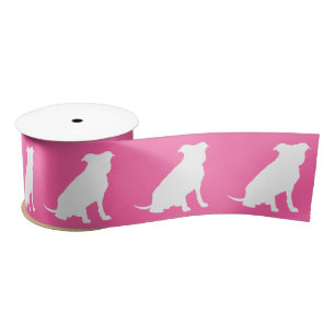 Pit Bull Dog Baby Shower Pink Girl Pitbull Satin Ribbon