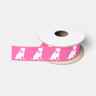 Pit Bull Dog Baby Shower Pink Girl Pitbull Satin Ribbon