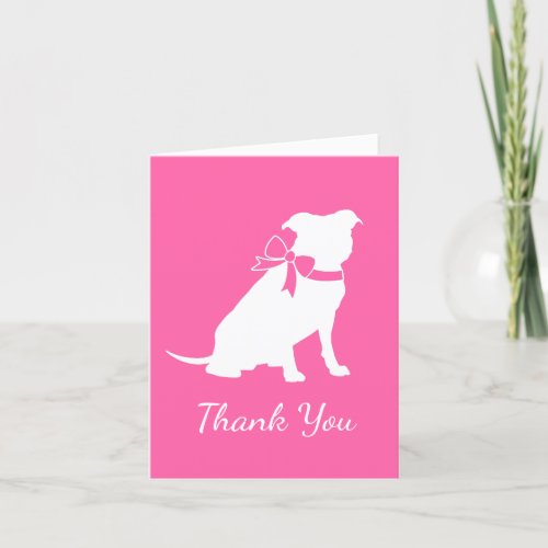 Pit Bull Dog Baby Shower Pink Girl Pitbull Thank You Card