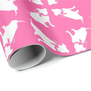 Pit Bull Dog Baby Shower Pink Girl Pitbull Wrapping Paper