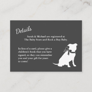 Pit Bull Dog Baby Shower Puppy Pitbull Enclosure Card