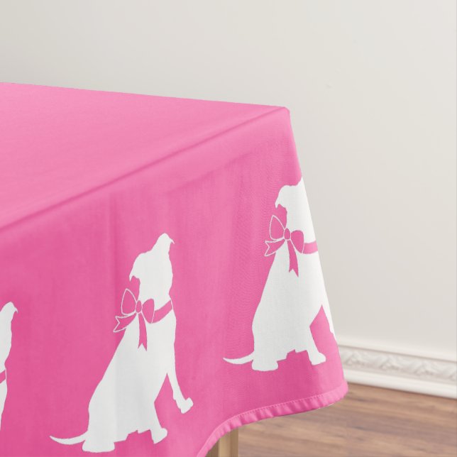 Pit Bull Dog Baby Shower Puppy Tablecloth (In Situ)