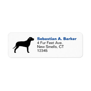 Pit Bull Dog Breed Silhouette Return Address Label