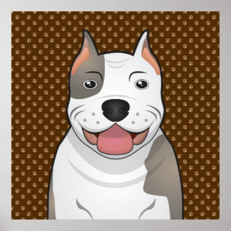 Cartoon Pit Bull Posters | Zazzle