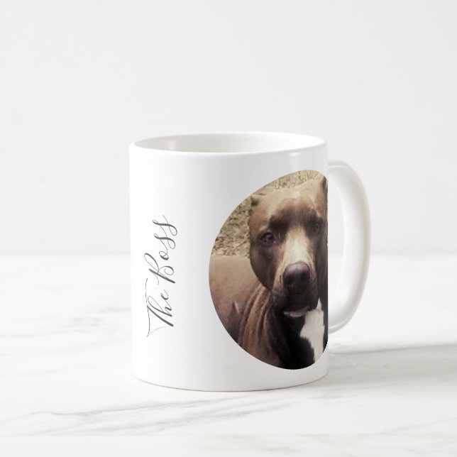 Pit Bull Dog Custom Pet Photo Coffee Mug (Front Right)