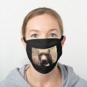 Pit Bull Dog Custom Photo Black Cotton Face Mask (Worn)