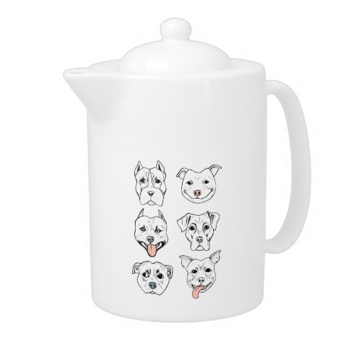 Pit Bull Dog Faces Teapot