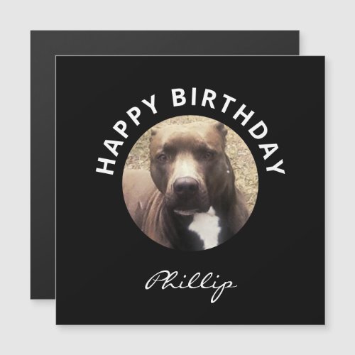 Pit Bull Dog Happy Birthday Personalized Magnet