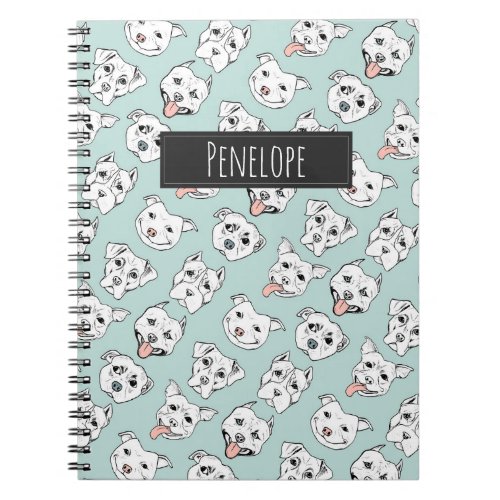 Pit Bull Dog Pattern  Add Your Name Notebook