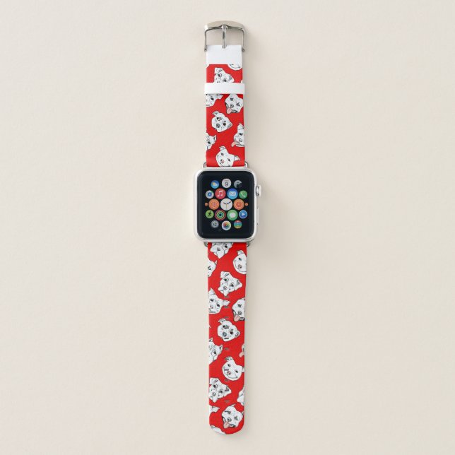 Pit Bull Dog Pattern Apple Watch Band (Front)